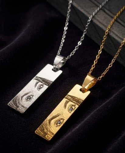 Custom Engraved Eye Necklace Custom Engraved Eye Necklace