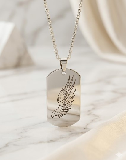 Customized Print Tag Necklace Customized Print Tag Necklace