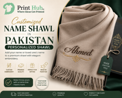 Customized Name Printed Shawl For Man