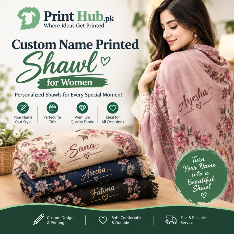 Custom Name Printed Shawl for Women