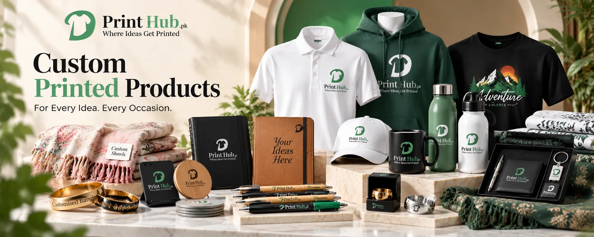 Custom printed products by Print Hub - T-shirts, mugs, caps and gifts