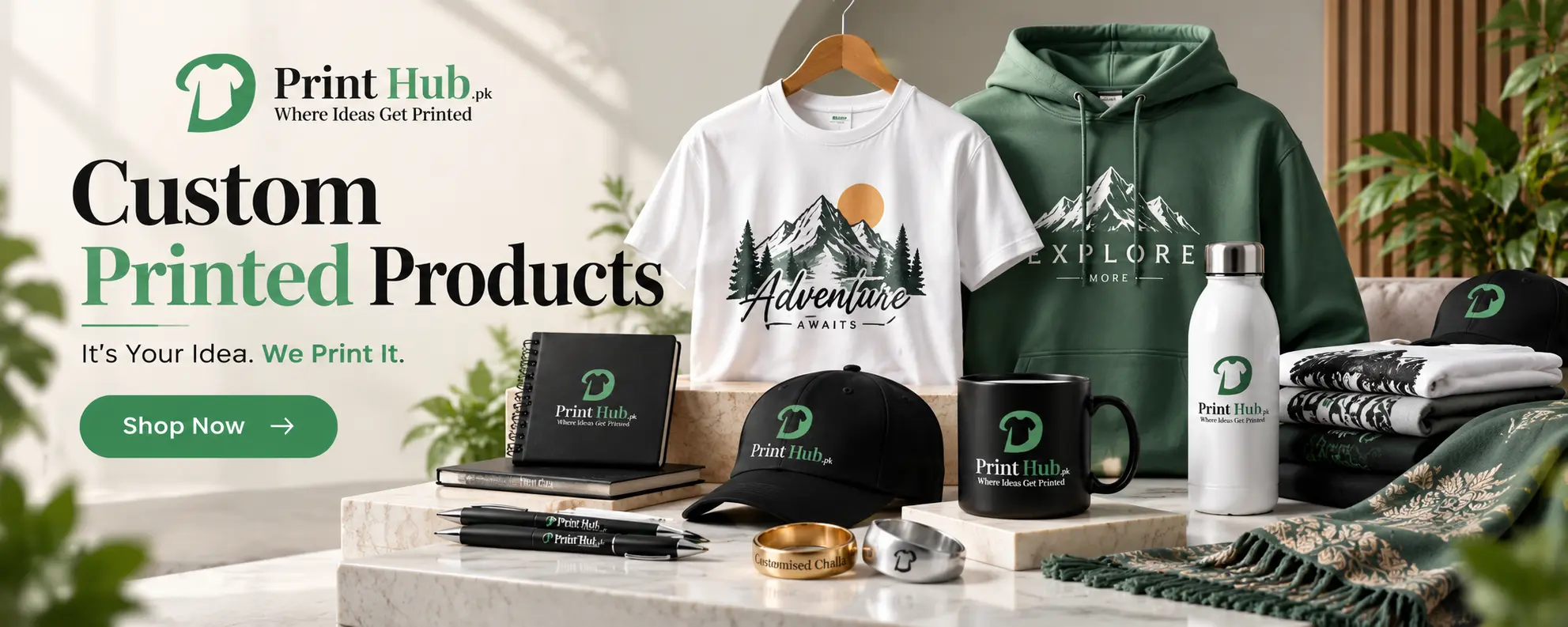 Print Hub custom printed products showcase